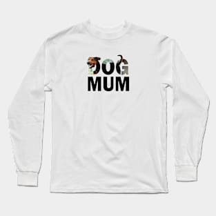 DOG MUM - black and brown cross breed dog oil painting word art Long Sleeve T-Shirt